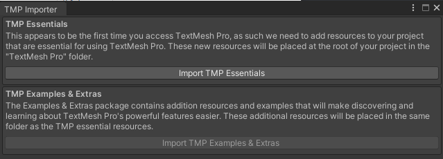 TMP Importer のダイアログ