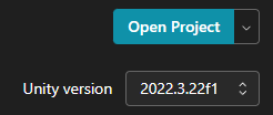 Open Project ボタンの位置