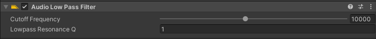 Audio Low Pass Filter の設定欄