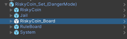 Hierarchy で RiskyCoin_Board を選択