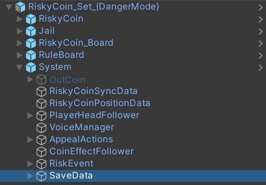 Hierarchy で SaveData を選択